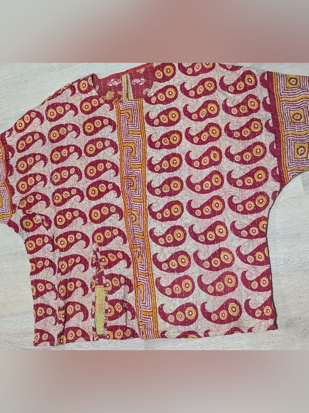 Upcycled Kantha Top Relaxed Floral Tunic